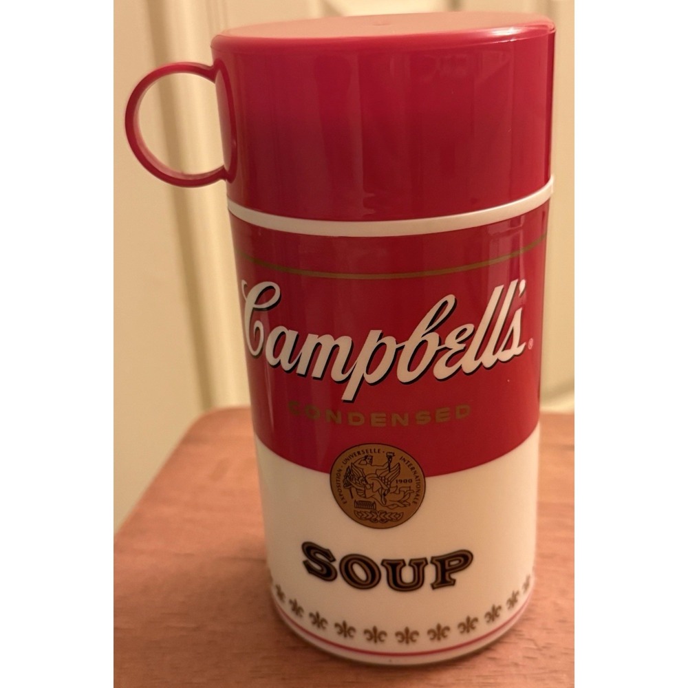 Vintage 1998 Campbell's Soup Thermos Travel Mug‎ "Soup-Can-Tainer"  6.5" NWOT